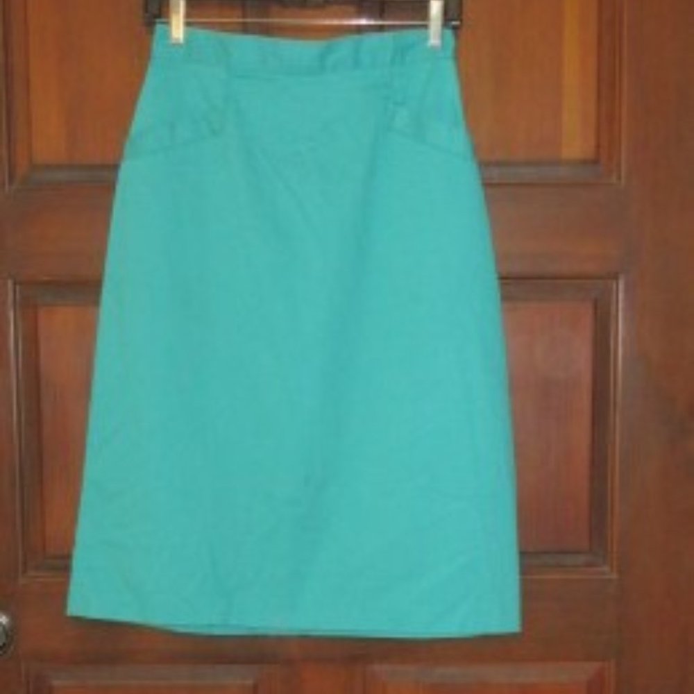 Turquoise Polyester Cotton Skirt